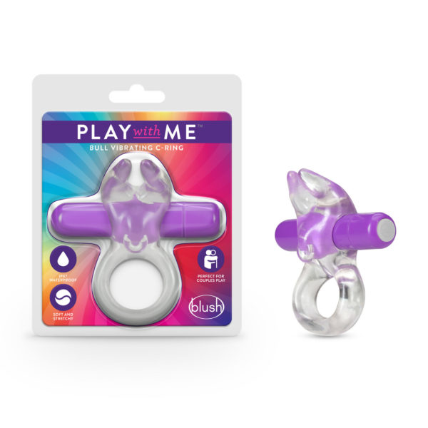 Play with Me - Bull Vibrating Cock Ring Purple